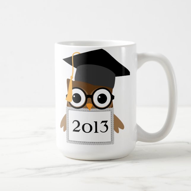 Geeky Uggla med Grad Cap-klass i Studenten Mugg (Höger)