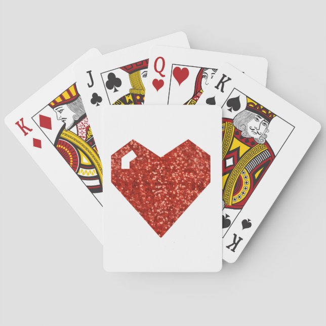 geeky valentines day hjärta spelkort (Baksidan)