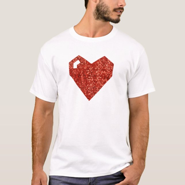 geeky valentines day hjärta tee (Framsida)
