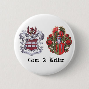 GEER- & KELLAR-familjvapensköld Knapp