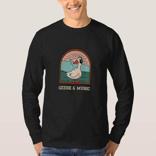 Geese and Music Notes Musician Cute Goose Clef Pre T Shirt (Framsida)