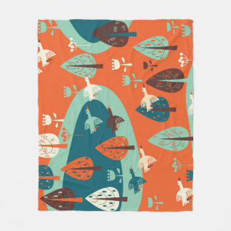 Geese Forest: Vintage Nature Scene Fleecefilt