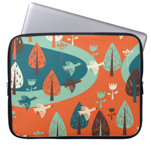 Geese Forest: Vintage Nature Scene Laptop Fodral