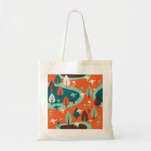 Geese Forest: Vintage Nature Scene Tygkasse