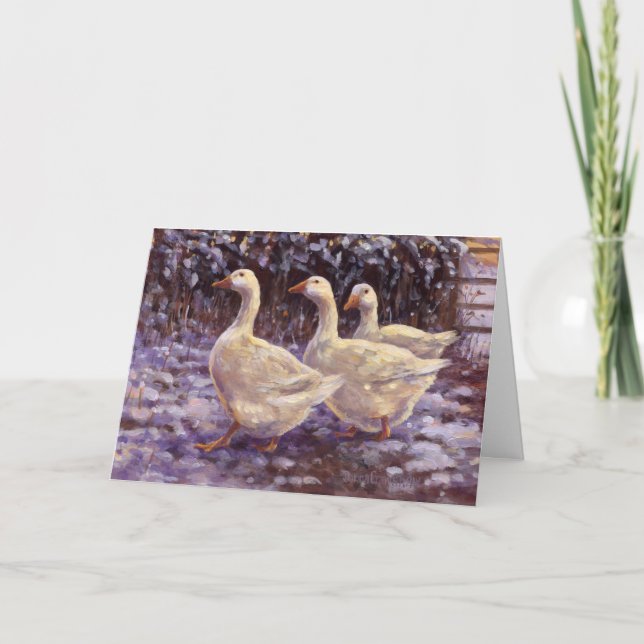 Geese i Snö Helgkort (Framsida)