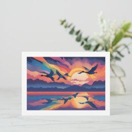Geese i Sunrise Anteckningskort