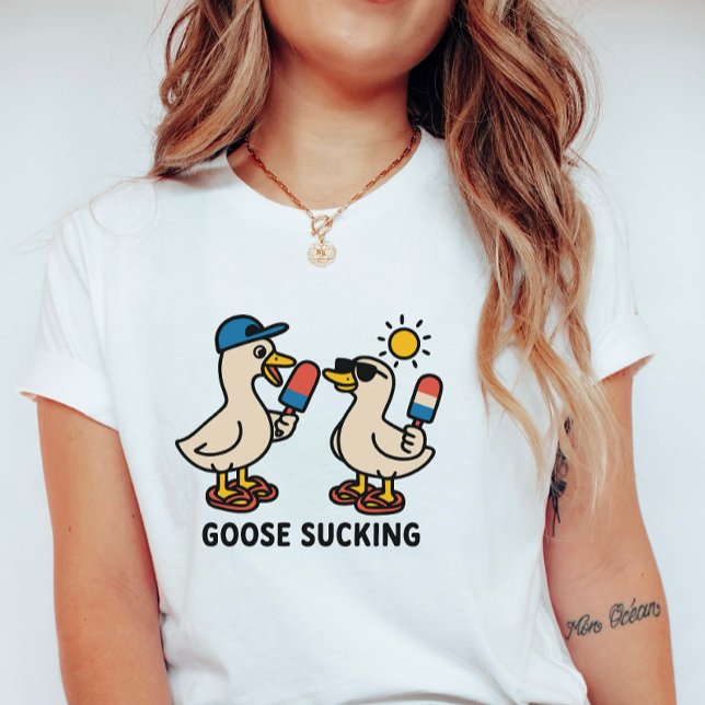 Geese Licking Ice Cream; Cute and Silly Goose T Shirt (Skapare uppladdad)