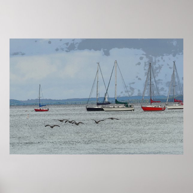 Geese on Grand Traverse Bay Poster (Framsidan)
