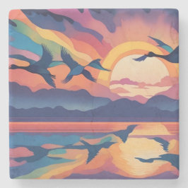 Geese Over Vatten Stenunderlägg