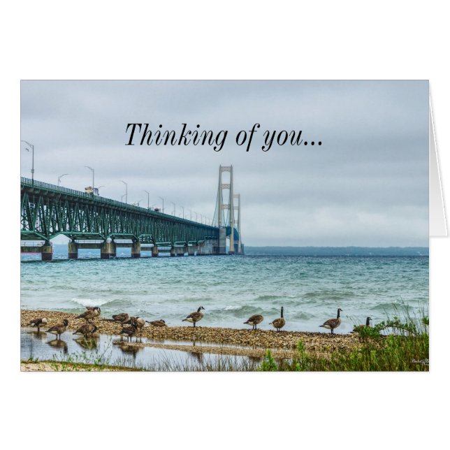 Geese på Mighty Mac som tänker på dig OBS Kort (Framsidan Horizontal)