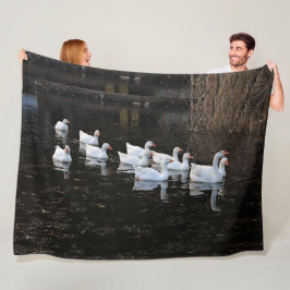 GEESE på POND Fleecefilt