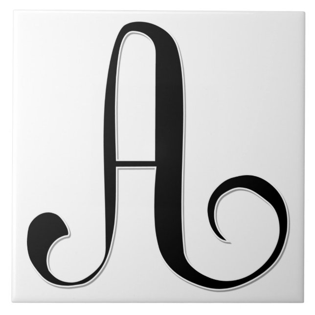 Geessele Brev A i Black Monogram Tile Kakelplatta (Framsidan)