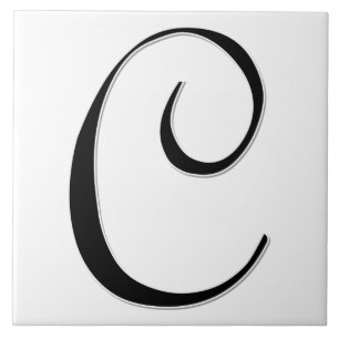 Geessele Brev C i Black Monogram Tile Kakelplatta