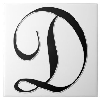 Geessele Brev D i Black Monogram Tile Kakelplatta