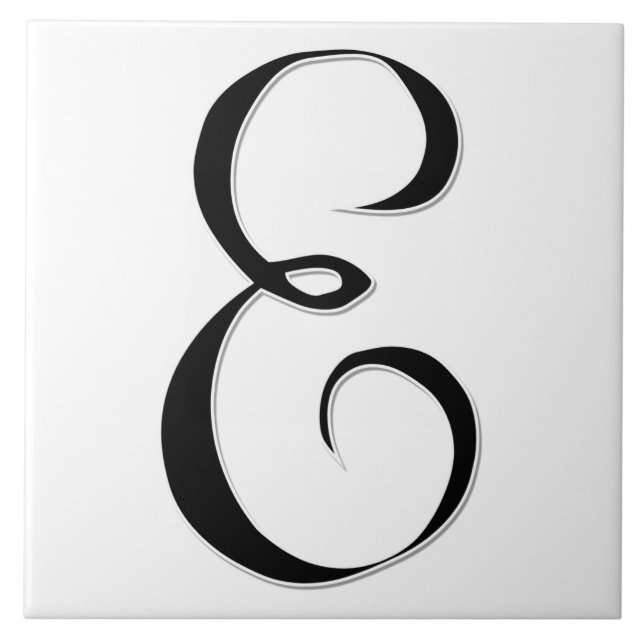 Geessele Brev E i Black Monogram Tile Kakelplatta (Framsidan)