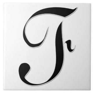 Geessele Brev F i Black Monogram Tile Kakelplatta