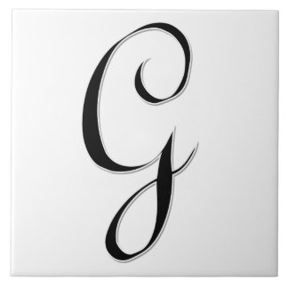 Geessele Brev G i Black Monogram Tile Kakelplatta
