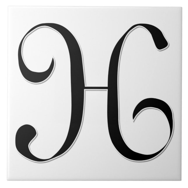 Geessele Brev H i Black Monogram Tile Kakelplatta (Framsidan)