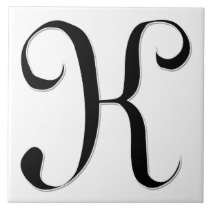 Geessele Brev K i Black Monogram Tile Kakelplatta
