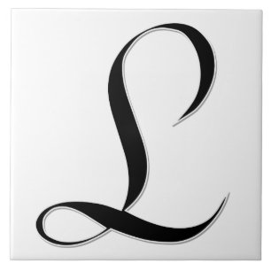 Geessele Brev L i Black Monogram Tile Kakelplatta