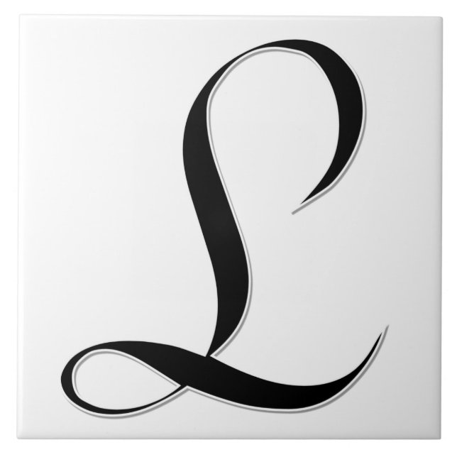 Geessele Brev L i Black Monogram Tile Kakelplatta (Framsidan)