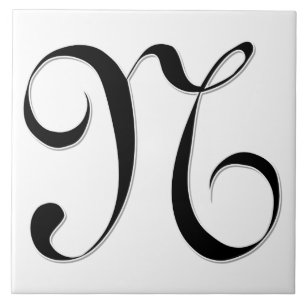 Geessele Brev N i Black Monogram Tile Kakelplatta
