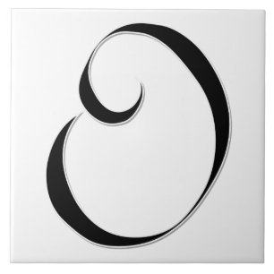 Geessele Brev O i Black Monogram Tile Kakelplatta