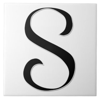 Geessele Brev S i Black Monogram Tile Kakelplatta
