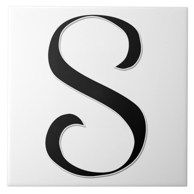 Geessele Brev S i Black Monogram Tile Kakelplatta (Framsidan)