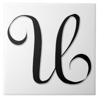 Geessele Brev U i Black Monogram Tile Kakelplatta