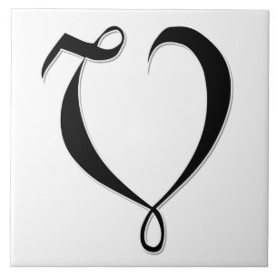 Geessele Brev V i Black Monogram Tile Kakelplatta