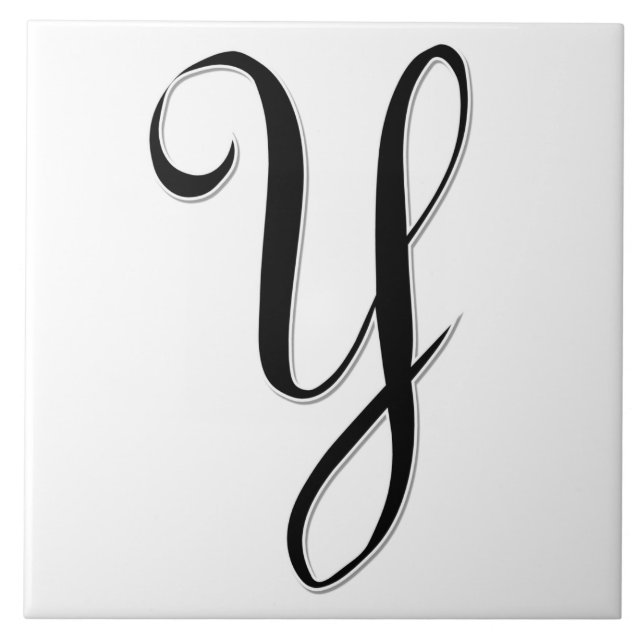 Geessele Brev Y i Black Monogram Tile Kakelplatta (Framsidan)