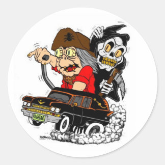 Geezer Death Ride Sticker Runt Klistermärke