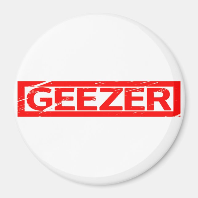 Geezer Frimärke Magnet (Framsidan)