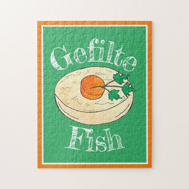 Gefilte Fish Jewish Helgdagars Shabbat Passover Fo Pussel (Vertikal)