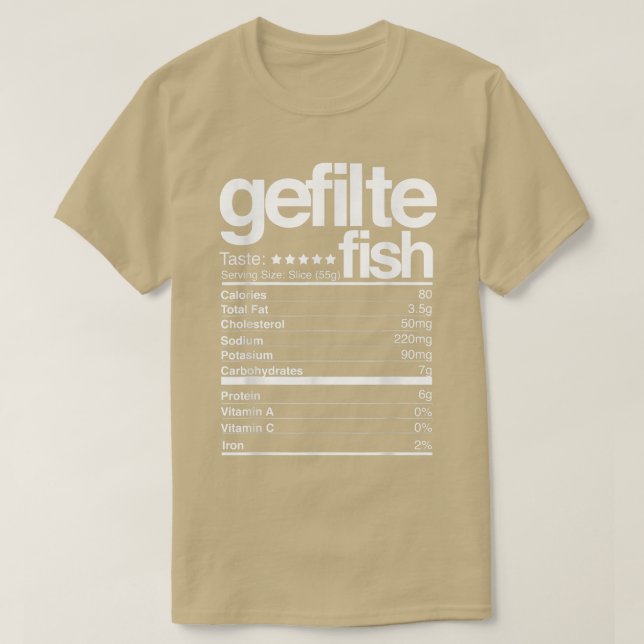 Gefilte Fish Nutritional Facts Jewish Hanukkah Foo T Shirt (Design framsida)