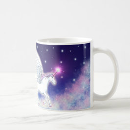 Geflügeltes Einhorn mit Sternen Kaffemugg