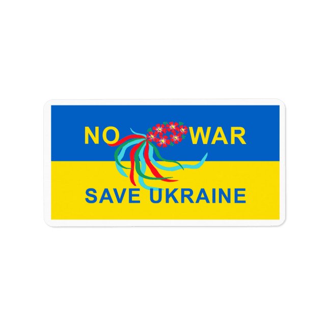 Gegen den Krieg in der Ukraine Adressetikett (Framsidan)