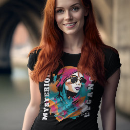 Geheimnisvolle Eleganz Modern Art Portrait Frau T Shirt