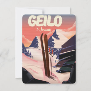 Geilo Norge poster vacker skidor.