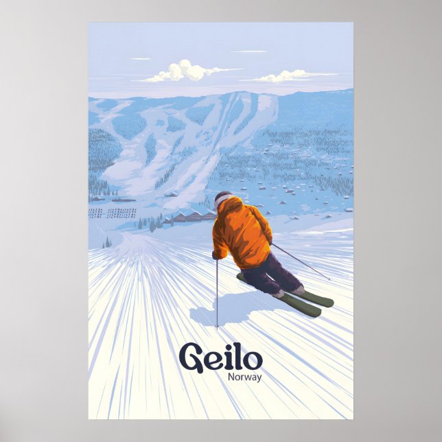 Geilo Norge Skidort Reseskylt Poster (Framsidan)