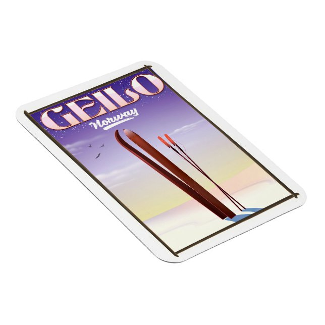 Geilo, Norge skidresor affisch Magnet (Högersidan)