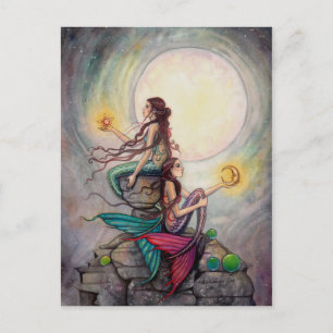 Geimini Sirener Postkort Fantasy Art Vykort