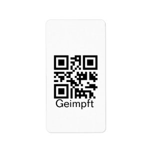 Geimpft mit QR-kod Adressetikett
