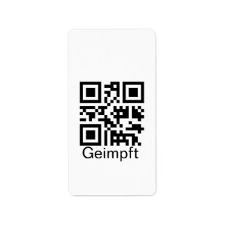 Geimpft mit QR-kod Adressetikett