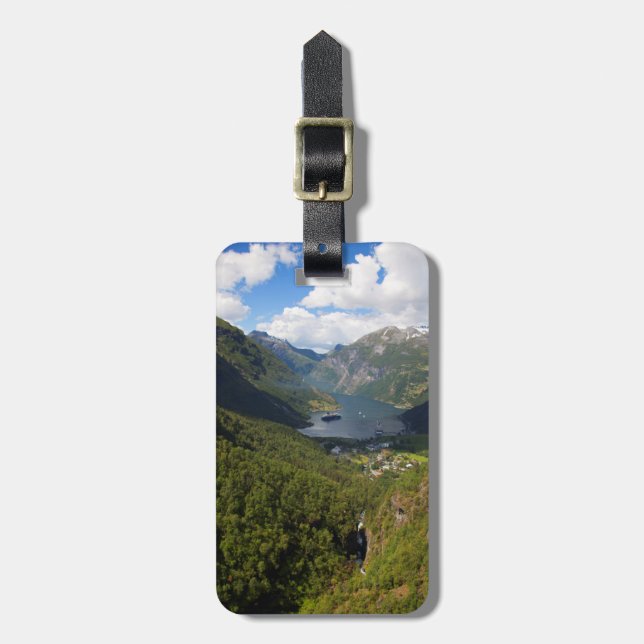 Geiranger fjordlandskap, Norge Bagagebricka (Vertikal Framsida)