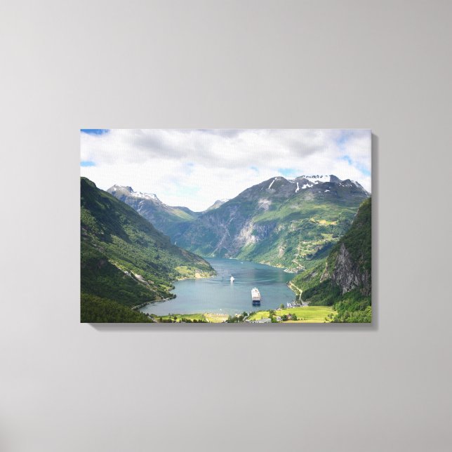 Geirangerfjord landskapsduk canvastryck (Framsida)