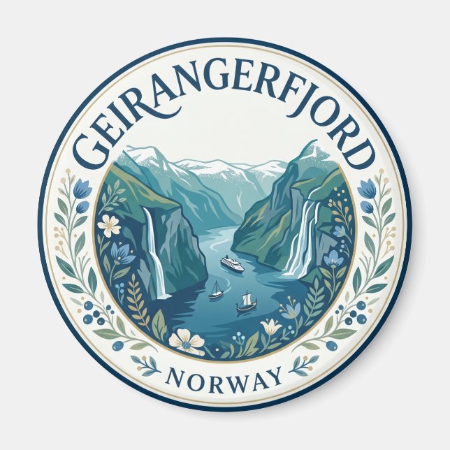 Geirangerfjord Norge Magnet (Framsidan)