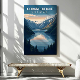 Geirangerfjord Norge Resekanavlering Väggkonst Canvastryck