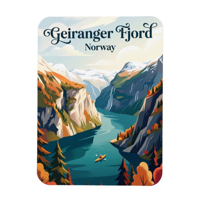 Geirangerfjorden Norge Magnet (Vertikal)